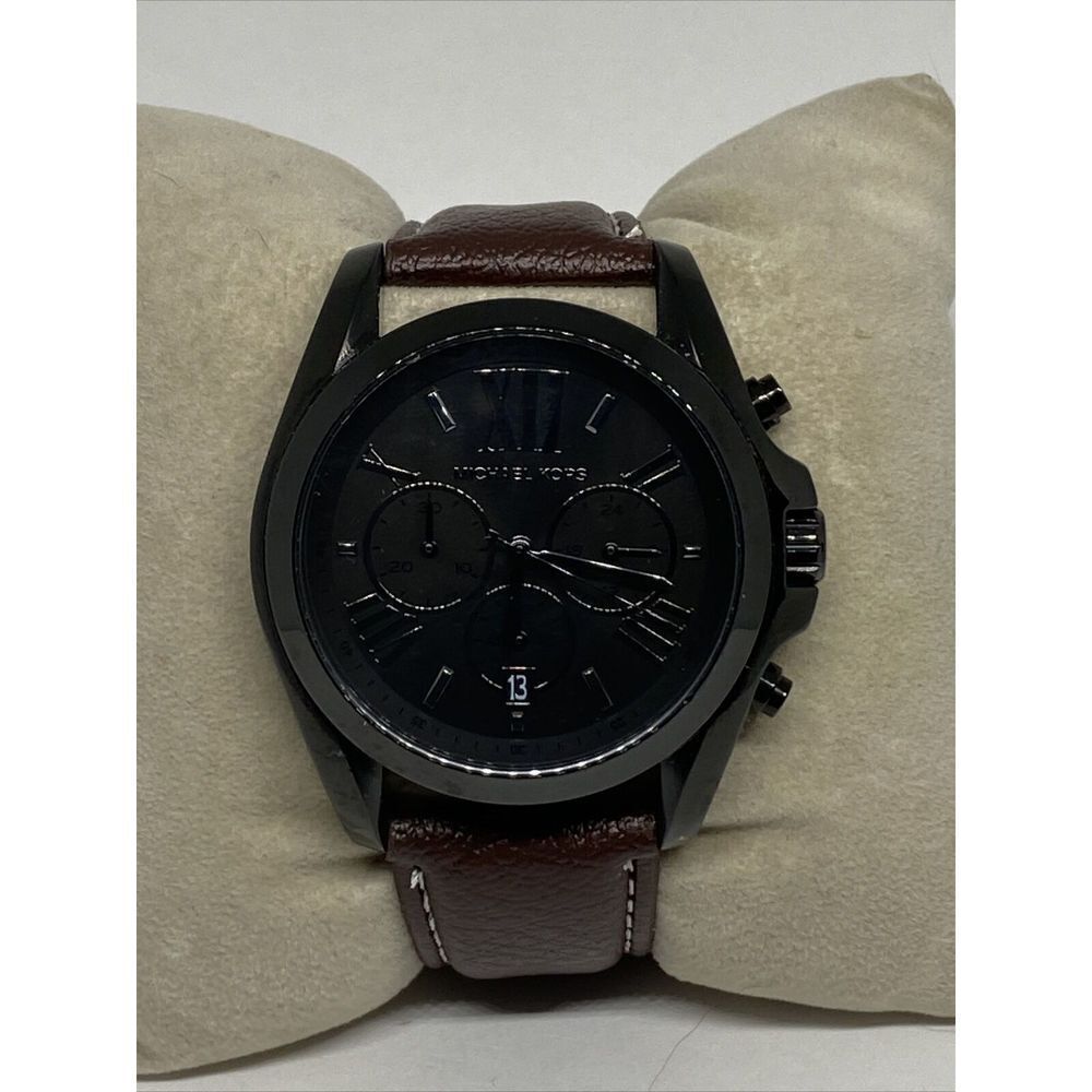 Michael Kors Bradshaw MK5550 Unisex Brown Leather Analog Dial Quartz Watch EY552